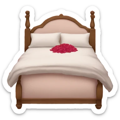 queen size bed with rose petals sticker