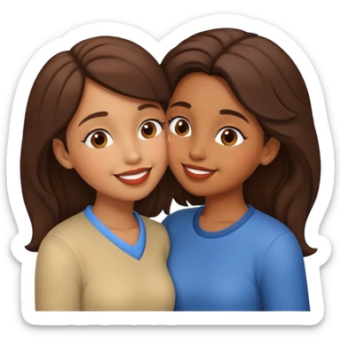 Two brown girls kissing sticker