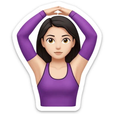 girl at stretching dark hair and eyes sticker