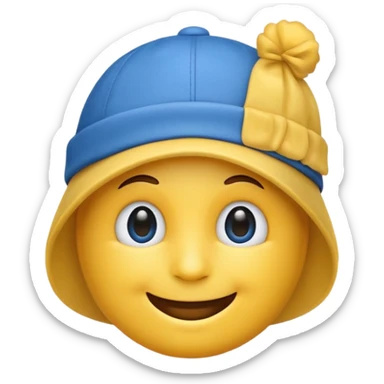 Mavi Şapkalı gülen emoji sticker