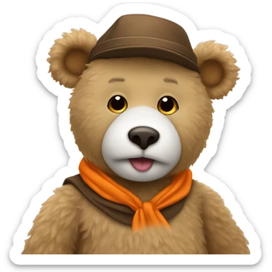 a teddy bear dressed like a goose sticker