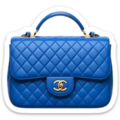 Hyperrealism, luxury style, navi blue chanel bag, rendering sticker