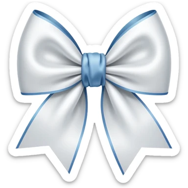 White ribbon bow sticker