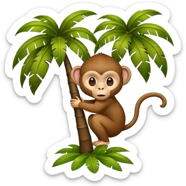 coconut tree with a monkey sticker