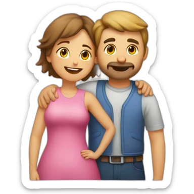 Abrazo de chico gordo y chica gorda sticker