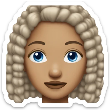 BLUE EYES brown buzz cut light skin girl sticker