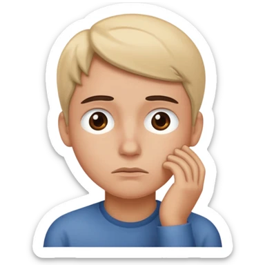 person contemplating a situation of being lost sticker