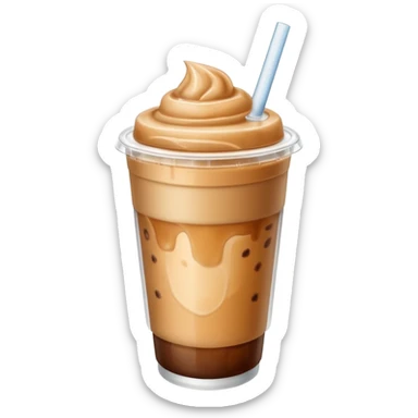Iced latte without cream and in a plastic cup  sticker