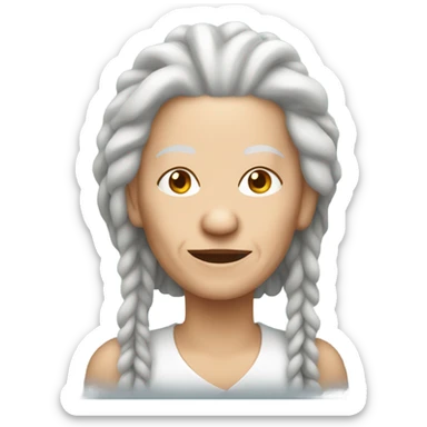 white wiman with dreads old lady  sticker