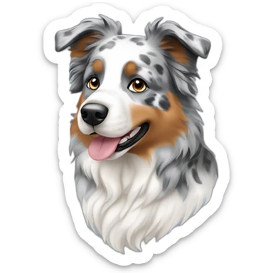 Grey black white Blue Merle Australian shepherd no brown sticker