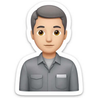 Transportation department, grey office shirt, two front pocket sticker