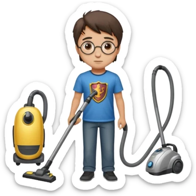 Harry Potter is vacuum cleaning the room sticker