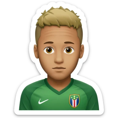Neymar in green soccer cloth sticker