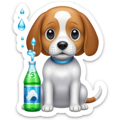 ghost beagle with sprite  sticker