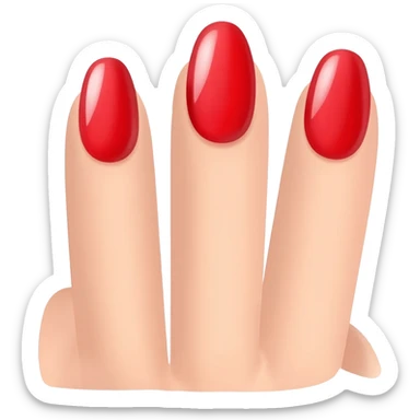 iso nails with red nail polish sticker