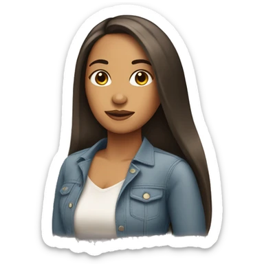latina woman with straight hair sticker