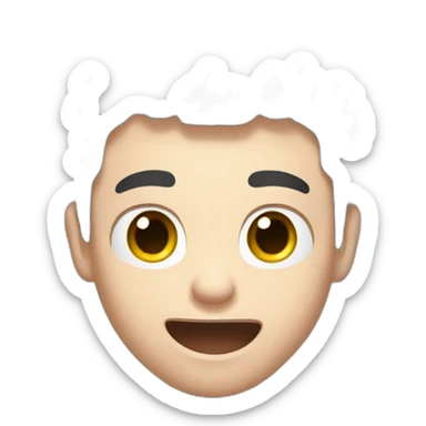 amazed Open with surprise mouth Pale skinned Fit Man With the biceps and dark brown hair in black shirt, gray sports shorts and white Sneakers sticker