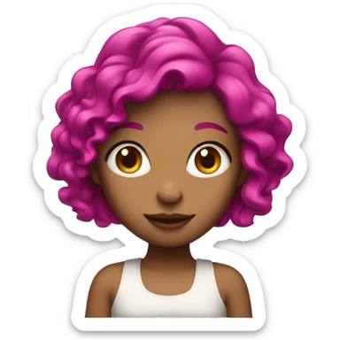 girl with magenta hair sticker