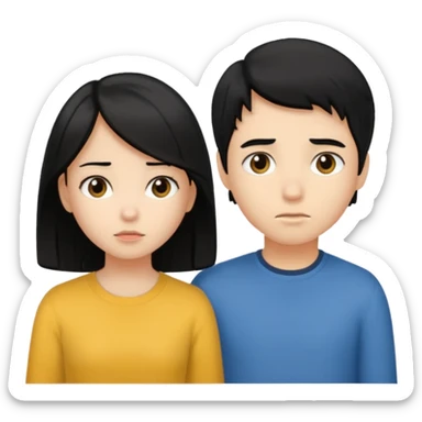 black hair girl ignore blond hair boy sticker