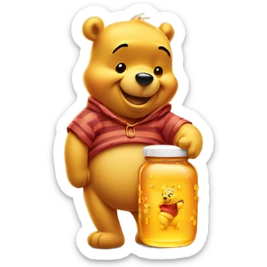 Winnie pooh with honey sticker