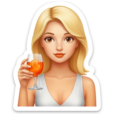 Blonde girl drinking Aperol spritz  sticker