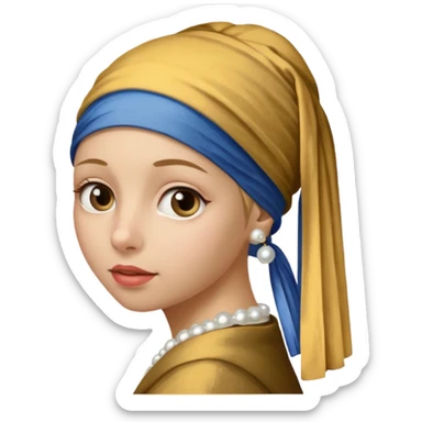 Girl with a Pearl Earring painting sticker