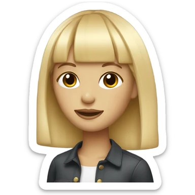 blonde girl with bangs sticker