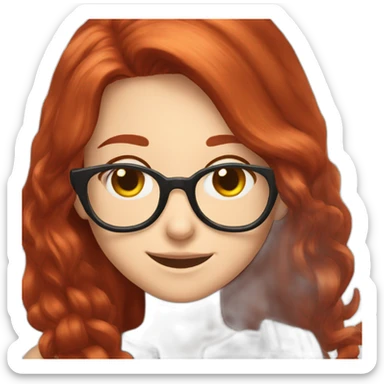 Katarina happy redhead with glasses sfw sticker