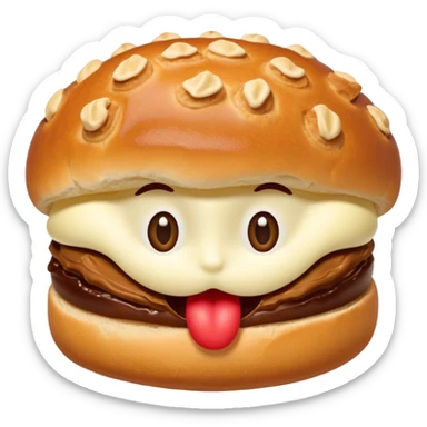Une pain au chocolat qui rigole sticker