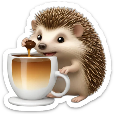 hedgehog-drink-coffee sticker