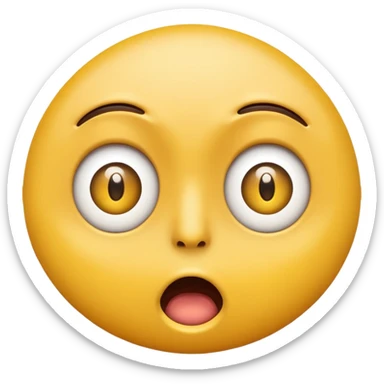 Eye twitch emoji. Standard yellow emoji face. One eye half open in a twitch way. Mouth in a shocked expression  sticker