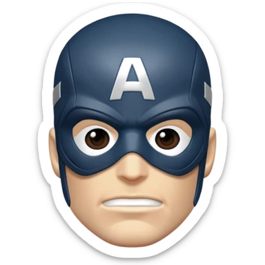 captain america face with black mask and hydra logo on top sticker