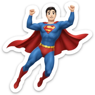 superman side profile flying leg up arm out emoji sticker