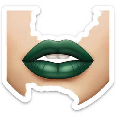 dark emerald color lips realistic sticker