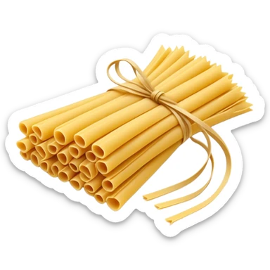 A bundle of long, uncooked pasta like spaghetti or linguine — straight, golden-yellow strands neatly grouped together, symbolizing traditional Italian cuisine sticker
