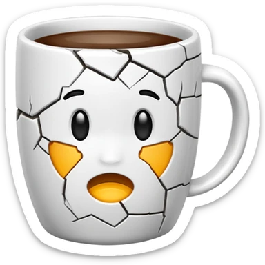 cracked mug no face sticker