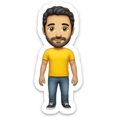 Armenian guy with a yellow T-shirt sticker