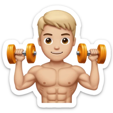 gym emoji holding dumbbell sticker
