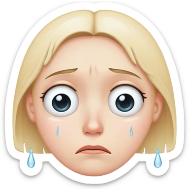 sad face with tears sticker