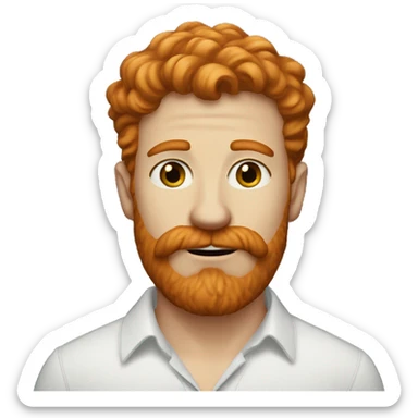 33 year old ginger man mustache little beard brown eyes  sticker
