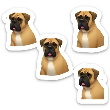 Bullmastiff with christmastree sticker
