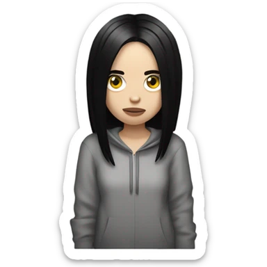 Billie Eilish with black hair sticker