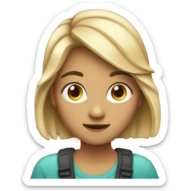 adolescente con celular sticker