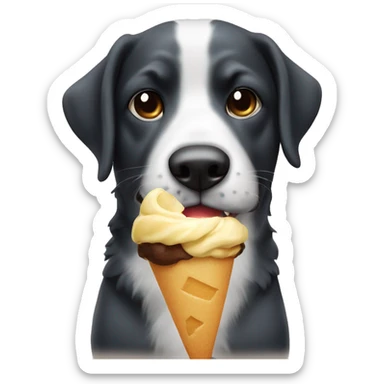 hund mit eis in der hand sticker