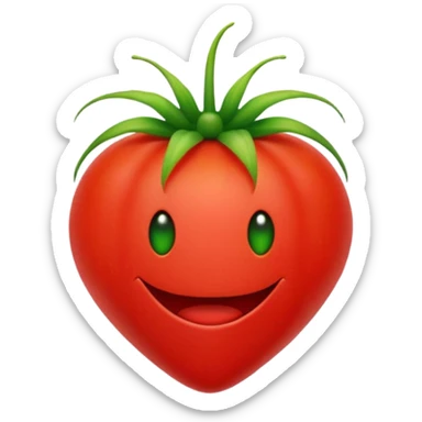 hybrid fusion of tomato and venus flytrap emoji sticker