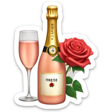 Rose champagne sticker