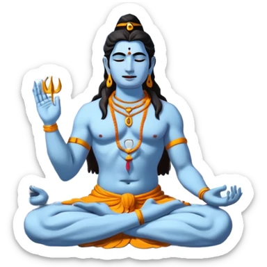 Lord Shiva Meditating On Mount Kailash sticker