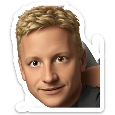 smiling blonde boy portrait sticker