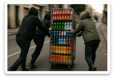 aka-uka ichimlik ortilgan aravani olib qochishyapti orqa tarafdan rakurs yuzi ko'rinmasin sticker