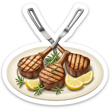 Grilled lamb chops with lemon and rosemary sticker